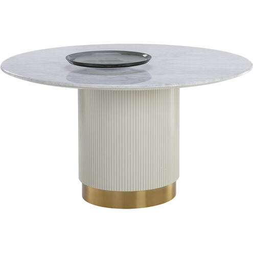 Paloma 54 X 30.25 inch White Marble Dining Table